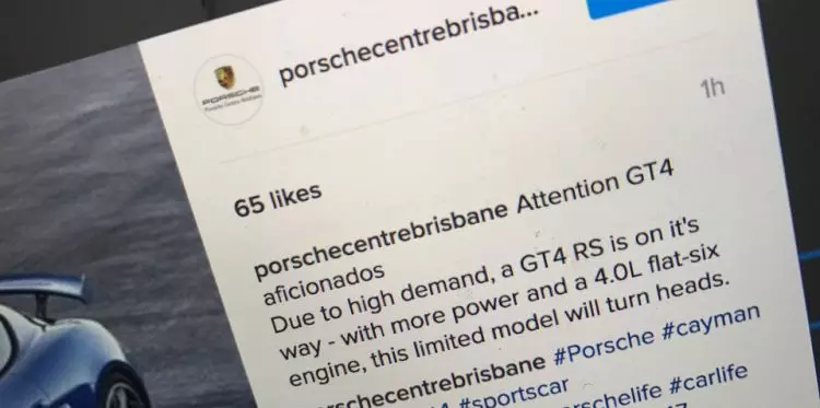 Instagram của Porsche Cayman GT4