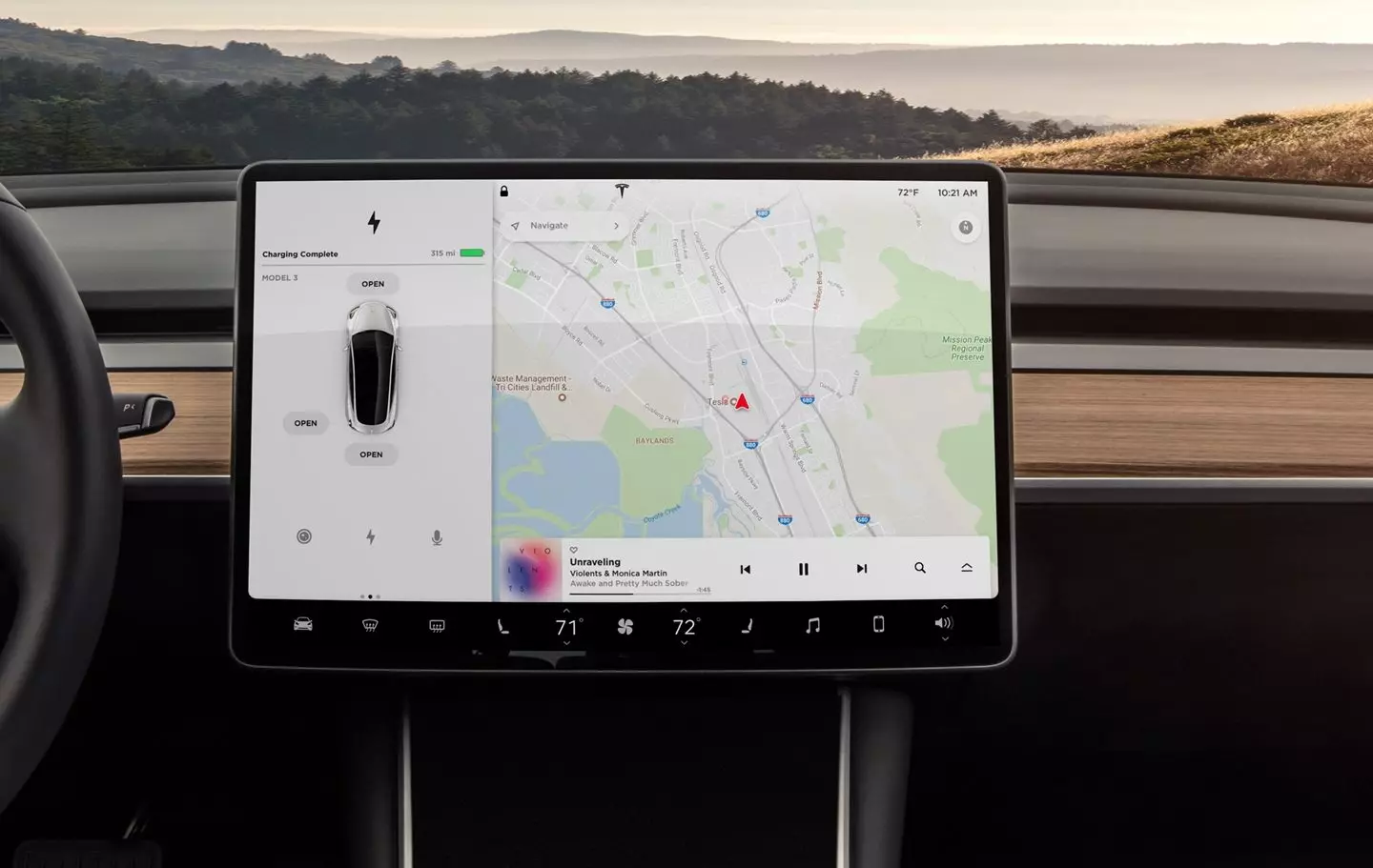 Tesla Model 3 navigācijas sistēma