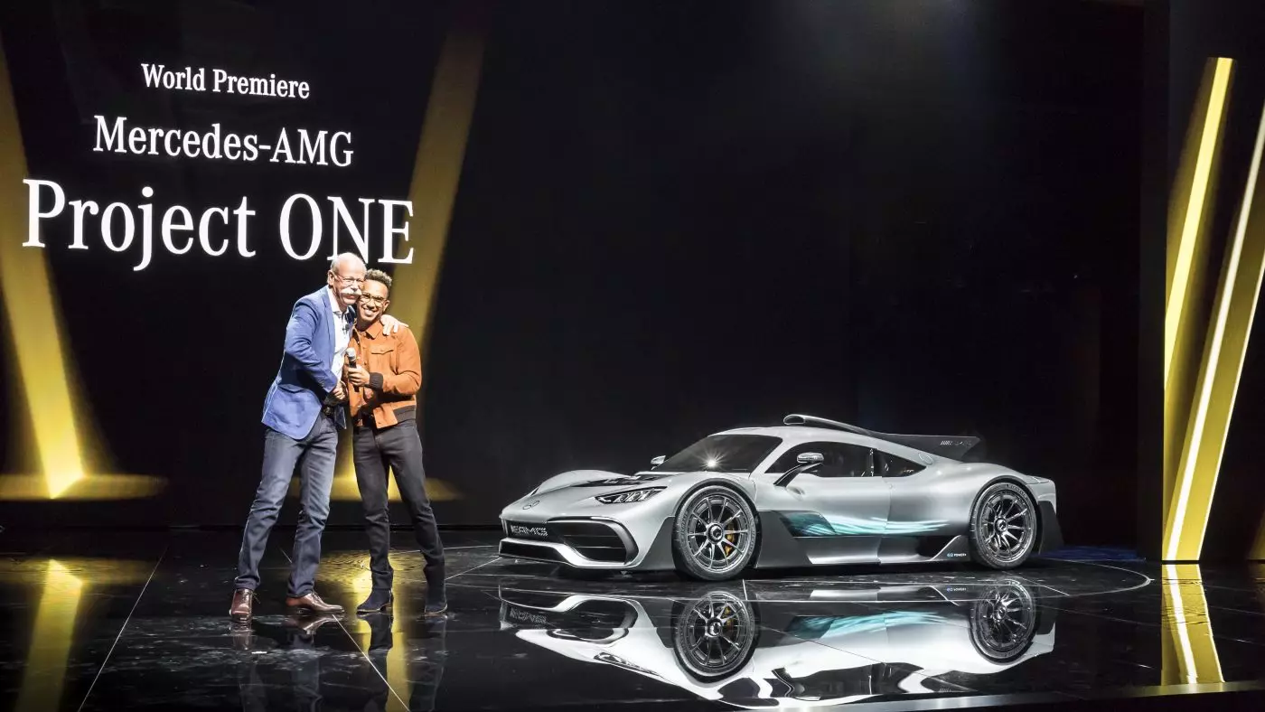 Dr. Dieter Zetsche, Lewis Hamilton at Mercedes-AMG Project ONE