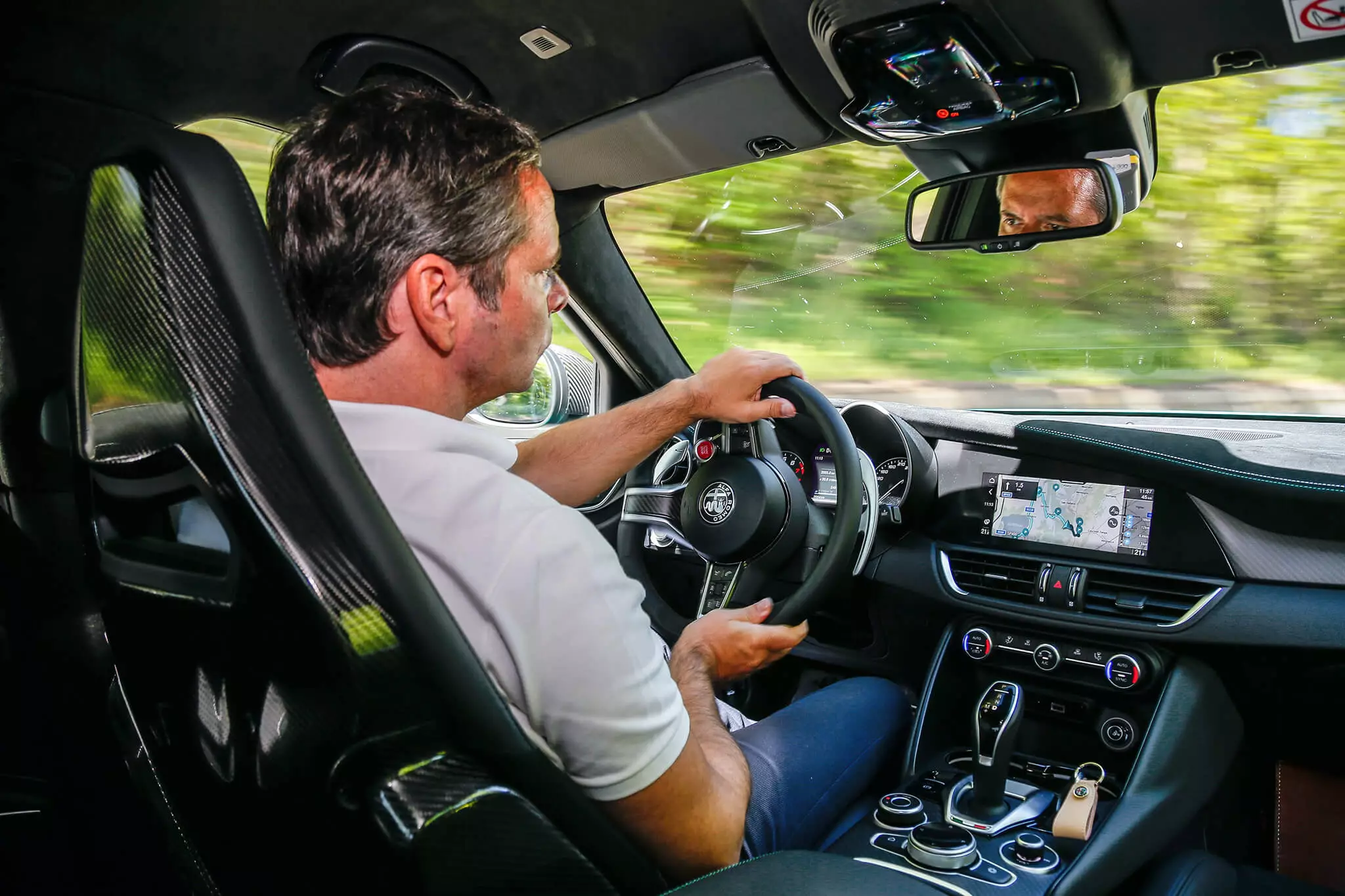 Joaquim Oliveira at the controls of the Giulia GTAm