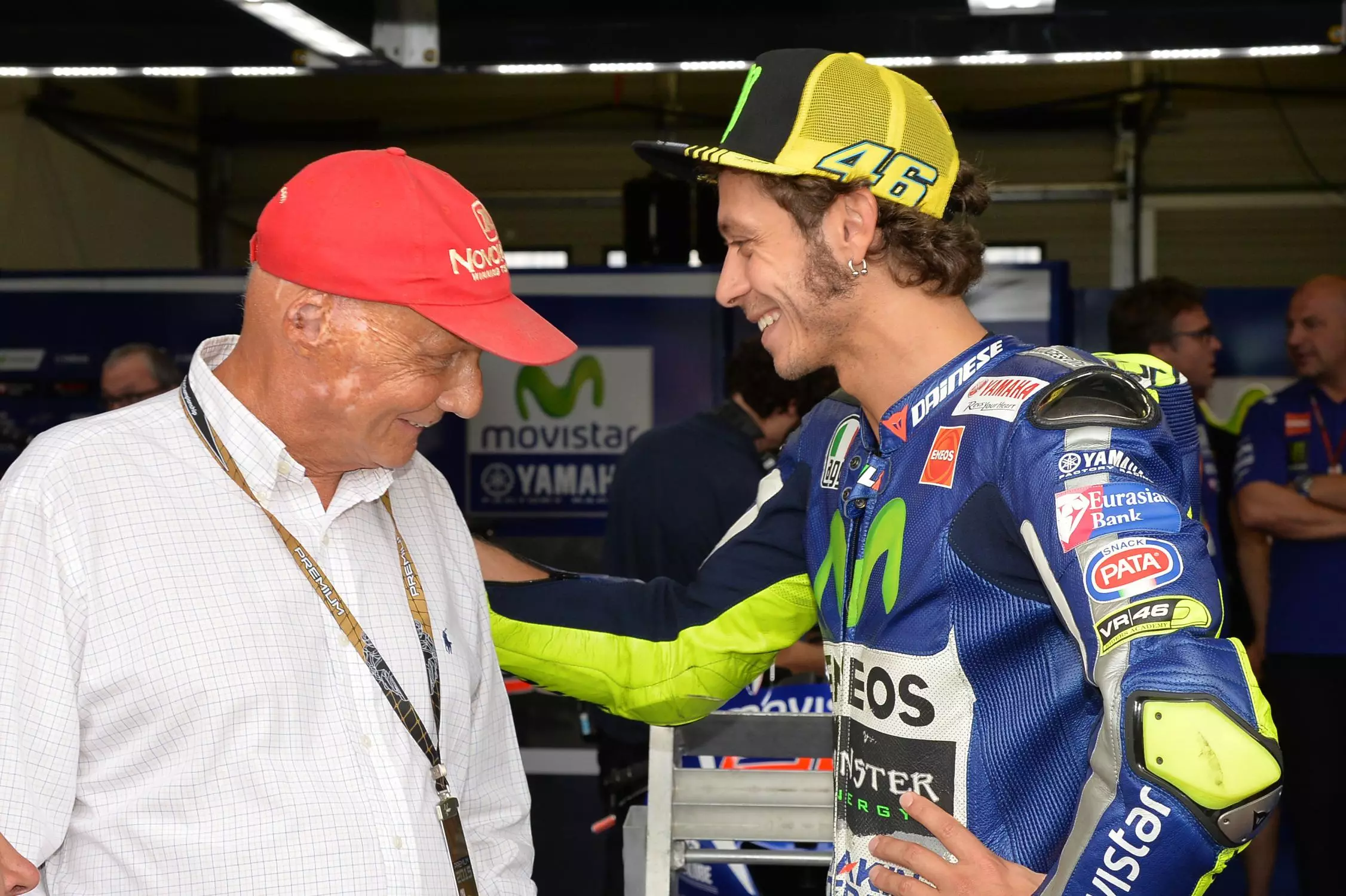 Niki Lauda con Valentino Rossi