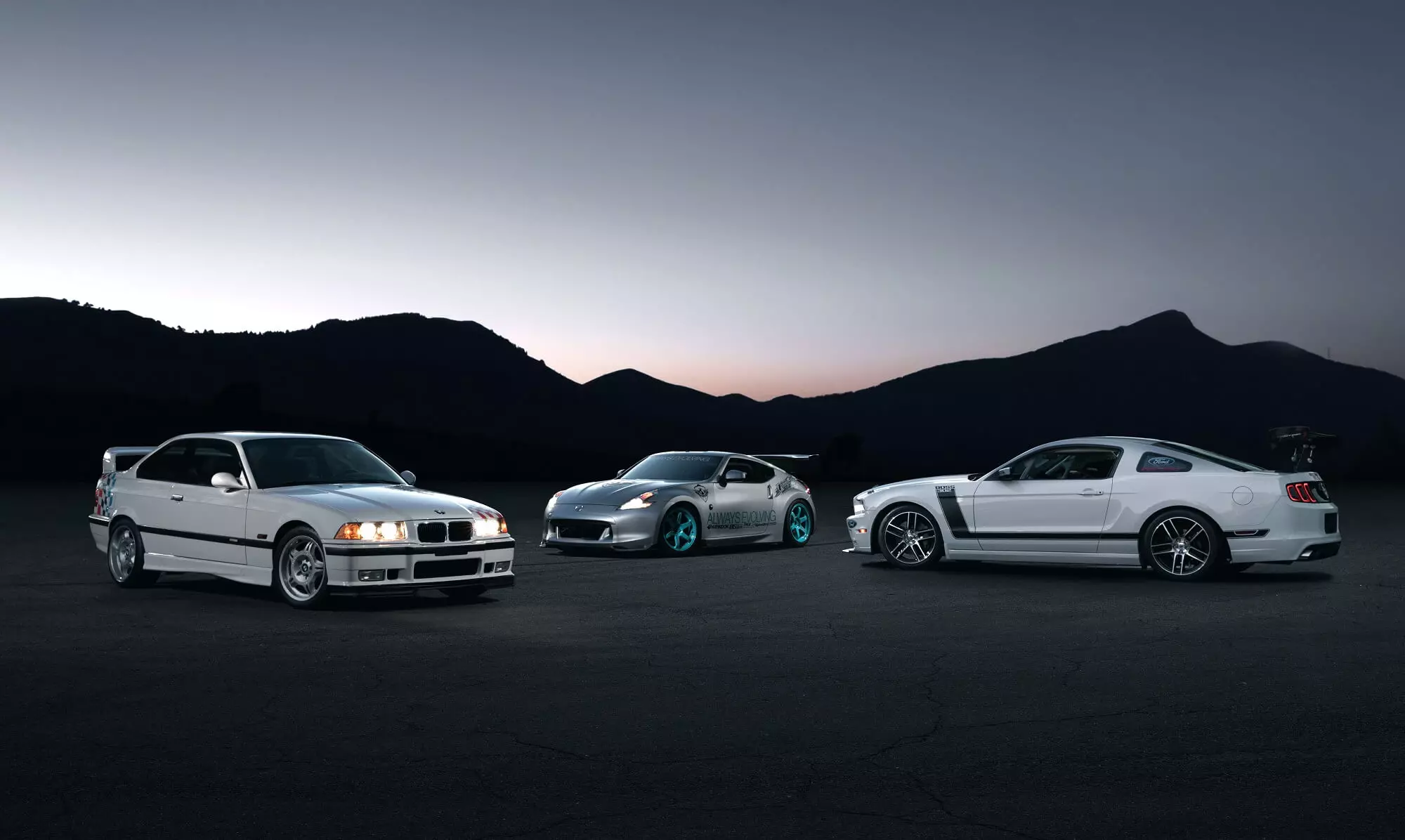 BMW M3 Lightweight, Nissan 370Z, Ford Mustang Boss S302