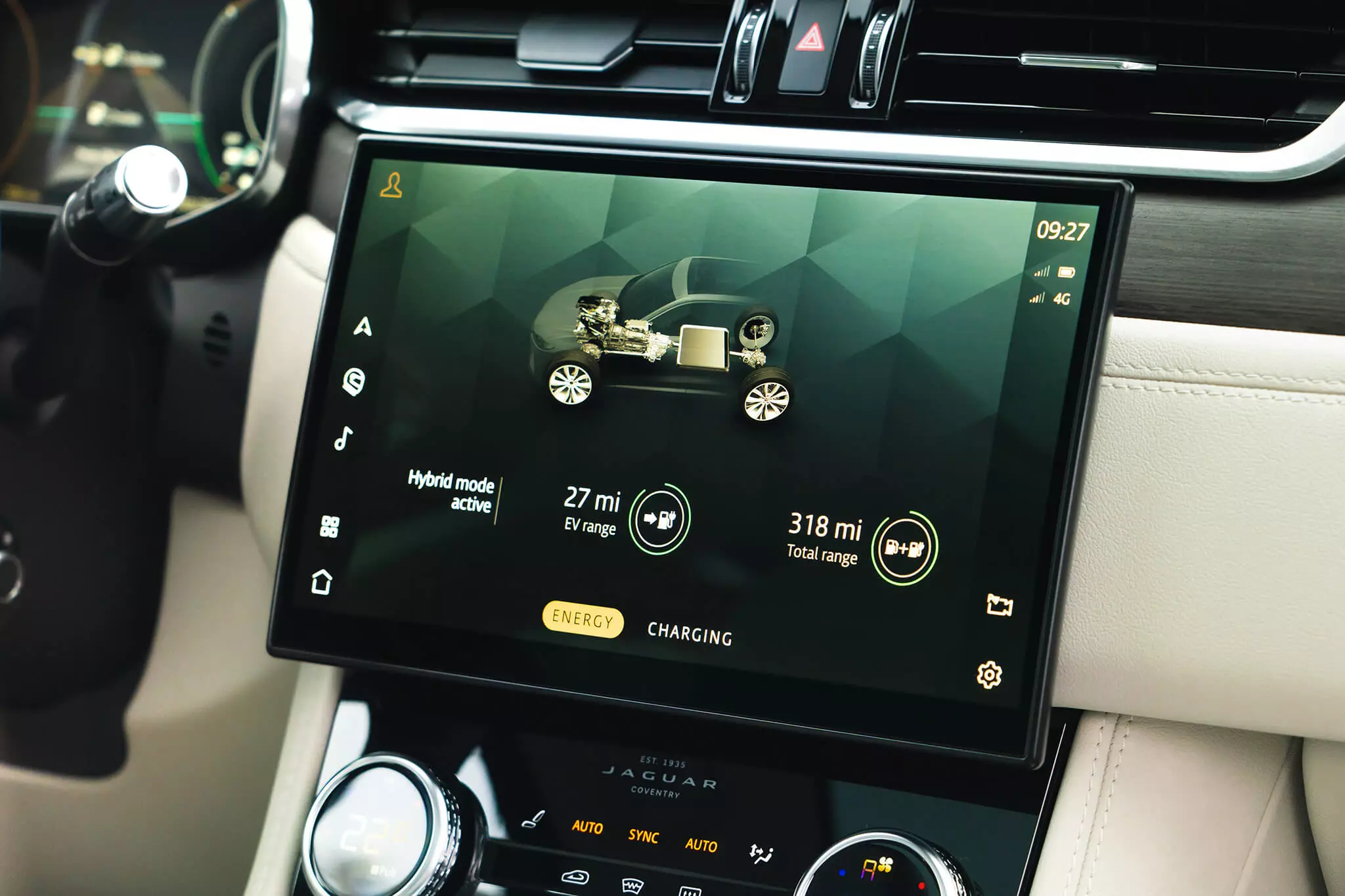 Infotainment system skrini