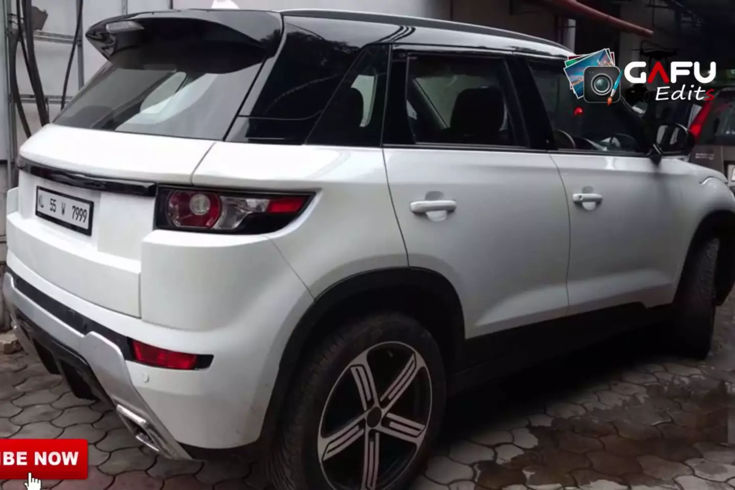 maruti suzuki vitara brezza pārveidots, lai izskatītos kā range rover evoque